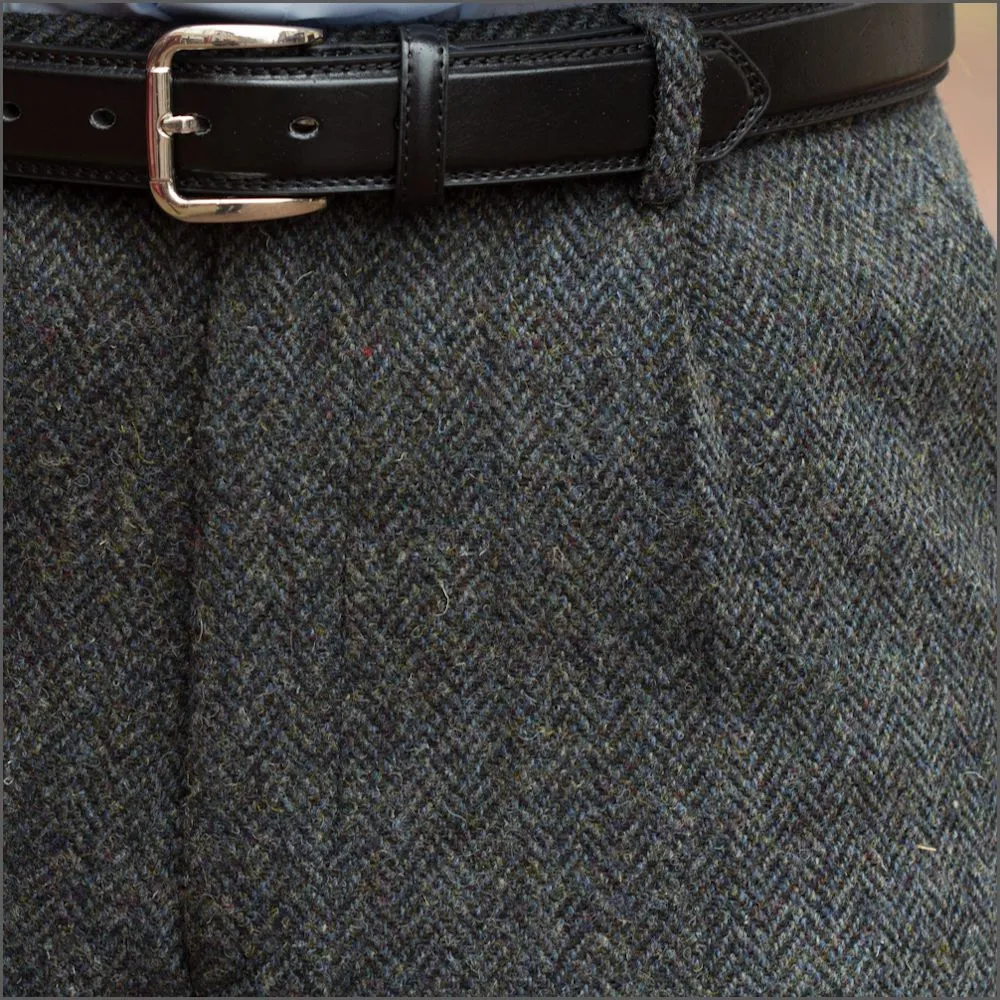 Harris Tweed Heather Blue Herringbone 3pc Suit>