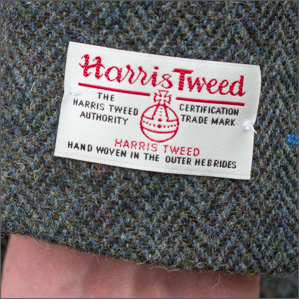 Harris Tweed Heather Blue Herringbone 3pc Suit>