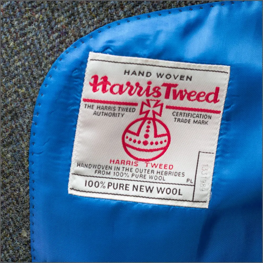 Harris Tweed Heather Blue Herringbone 3pc Suit>