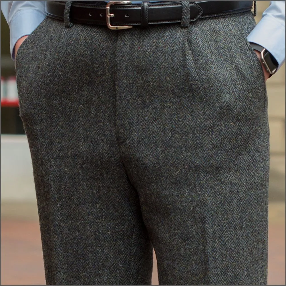 Harris Tweed Heather Blue Herringbone 3pc Suit>