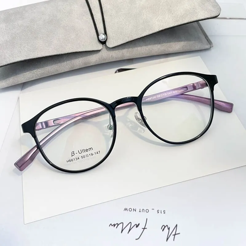 KatKani Unisex Full Rim Round β Ultem Steel Frame Eyeglasses H66134