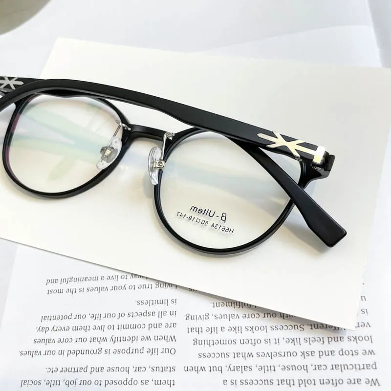 KatKani Unisex Full Rim Round β Ultem Steel Frame Eyeglasses H66134