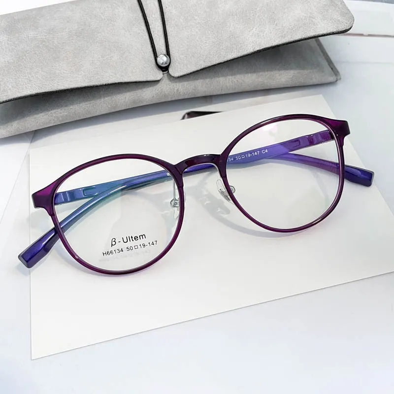 KatKani Unisex Full Rim Round β Ultem Steel Frame Eyeglasses H66134