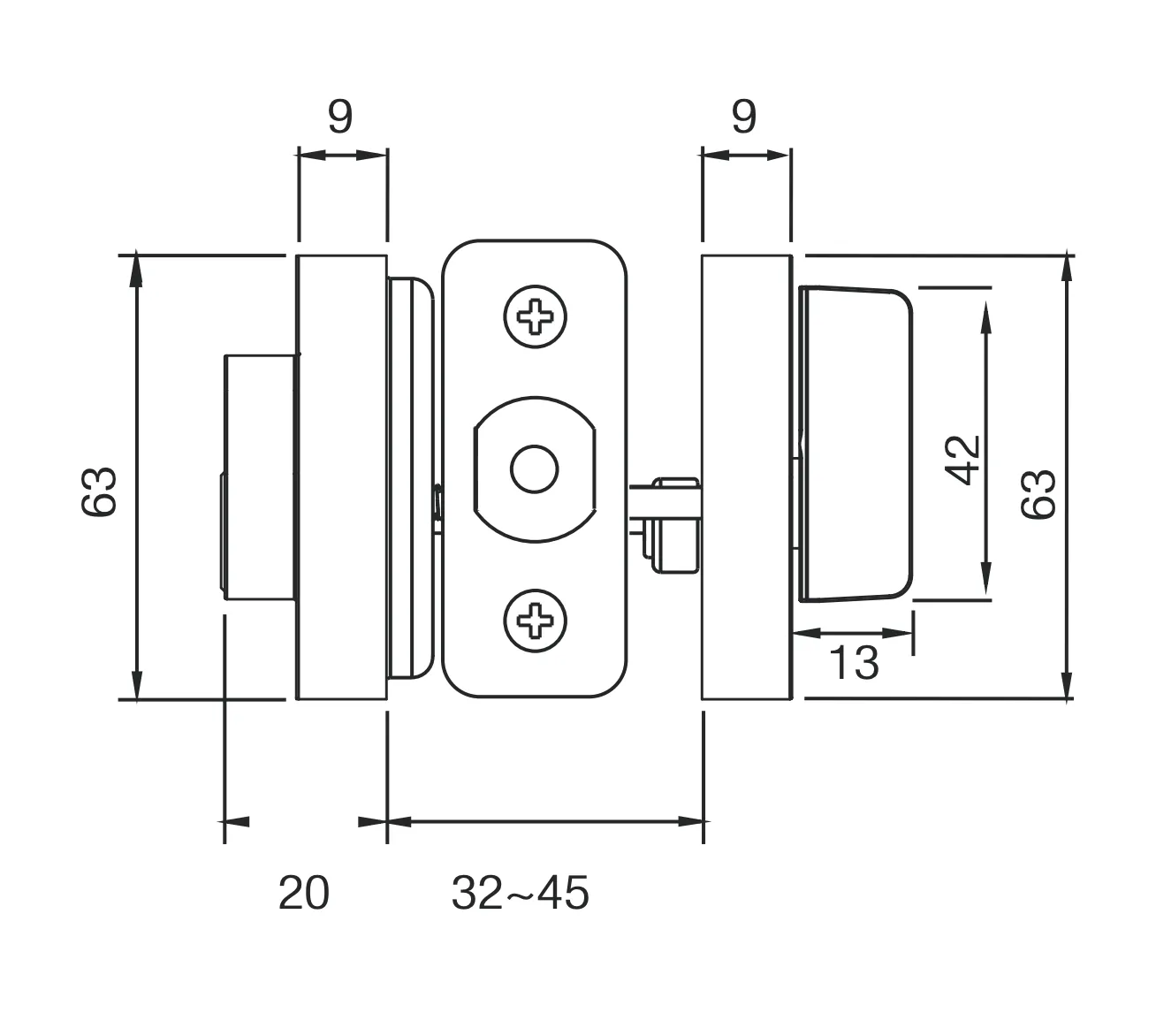 Lane Slimline Single Cylinder Deadbolt Round Matte Black