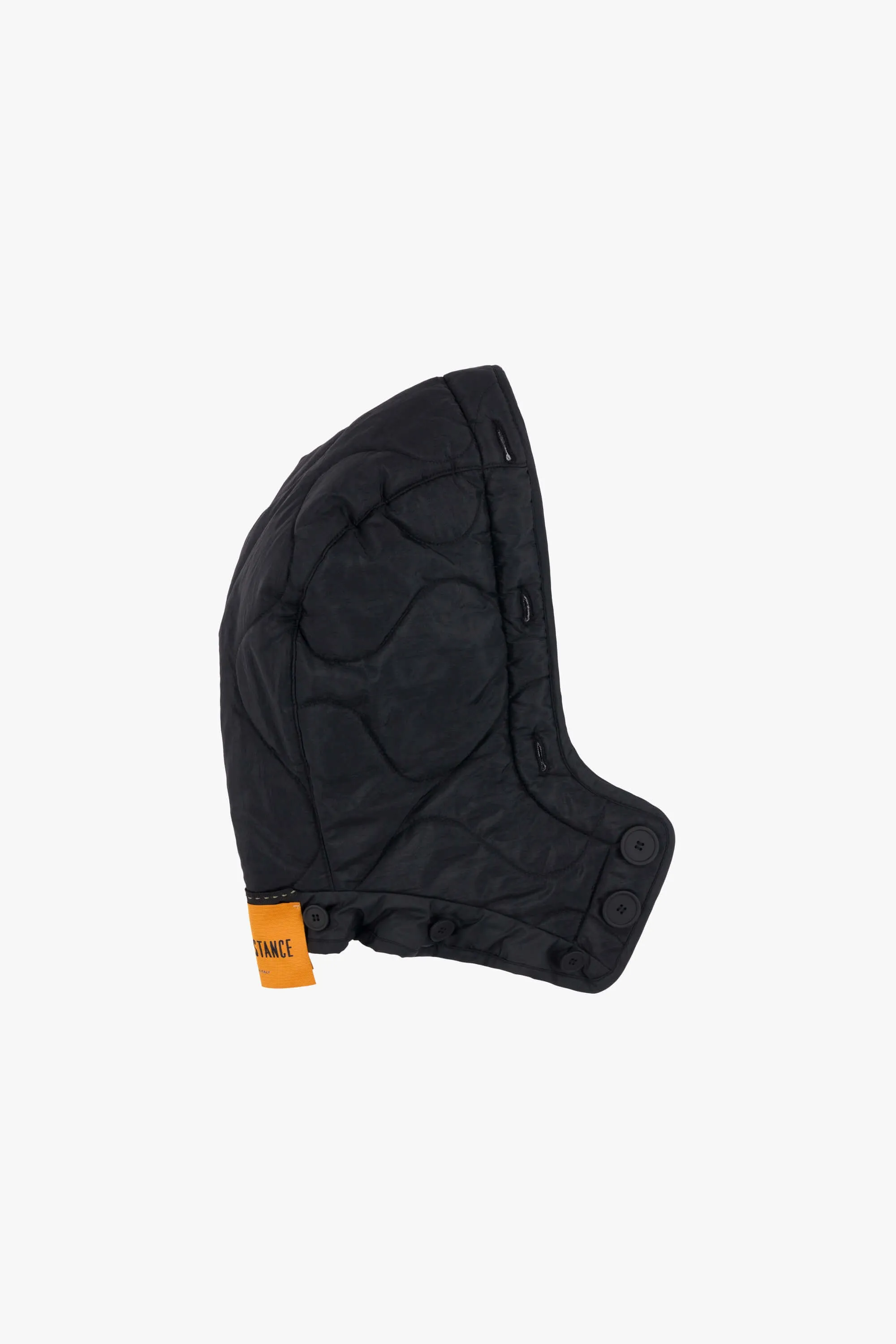 Quilt Hood Shearling Trim - White / Black
