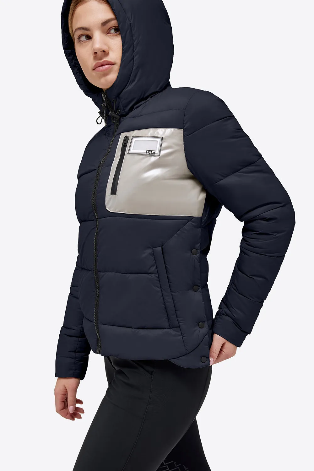 Quilted Puffer Jacket - Navy