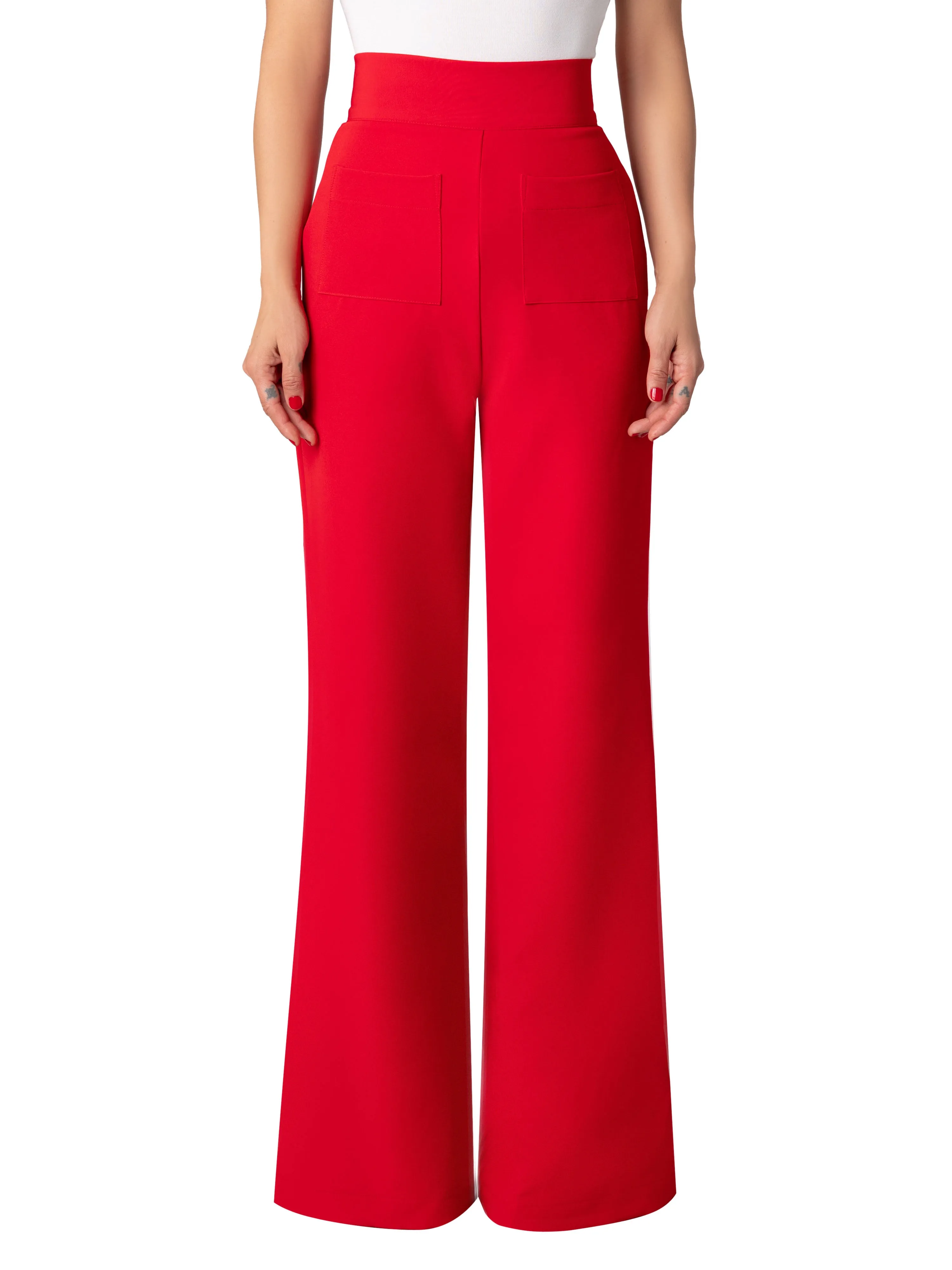 "Adore" Red High Waist Pants