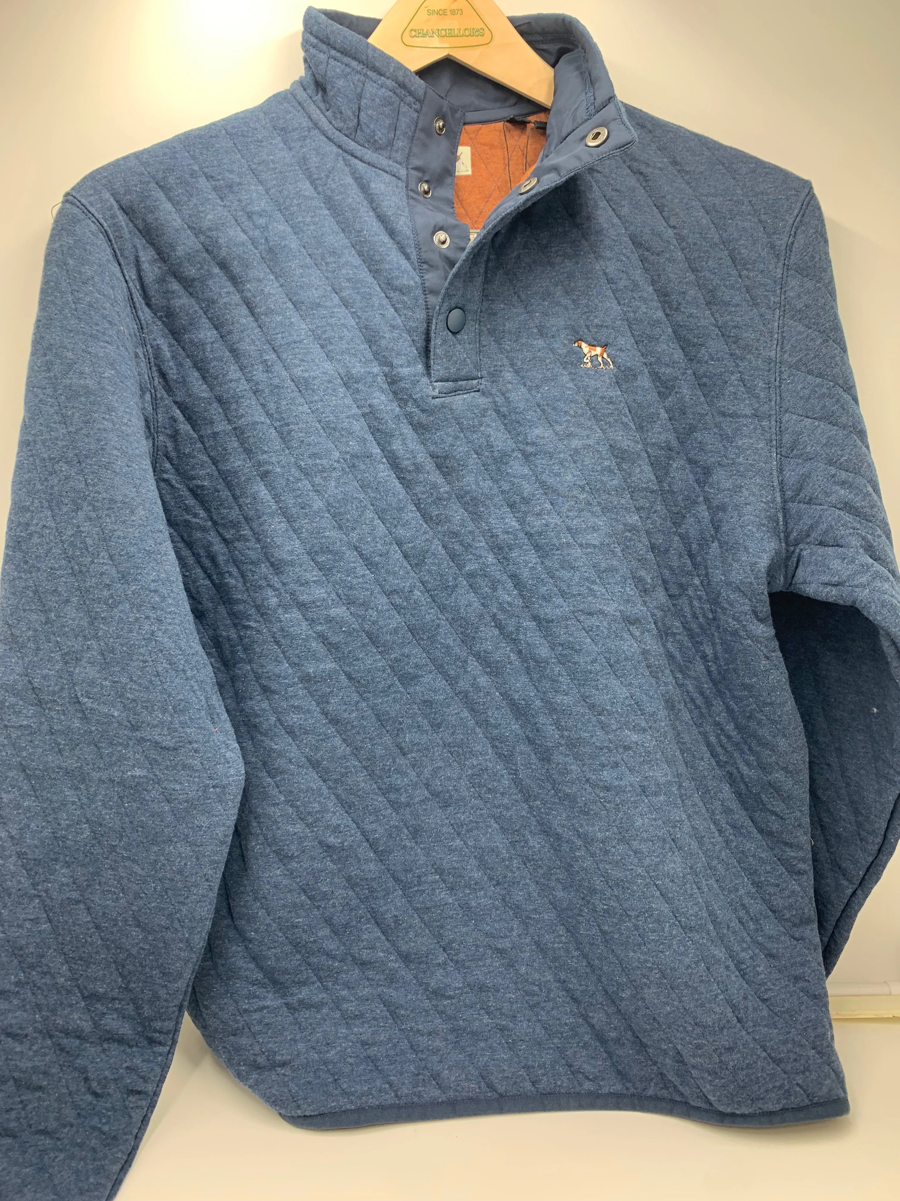 Stinson Quilted Mock Quarter Snap Pullover - Navy Heather