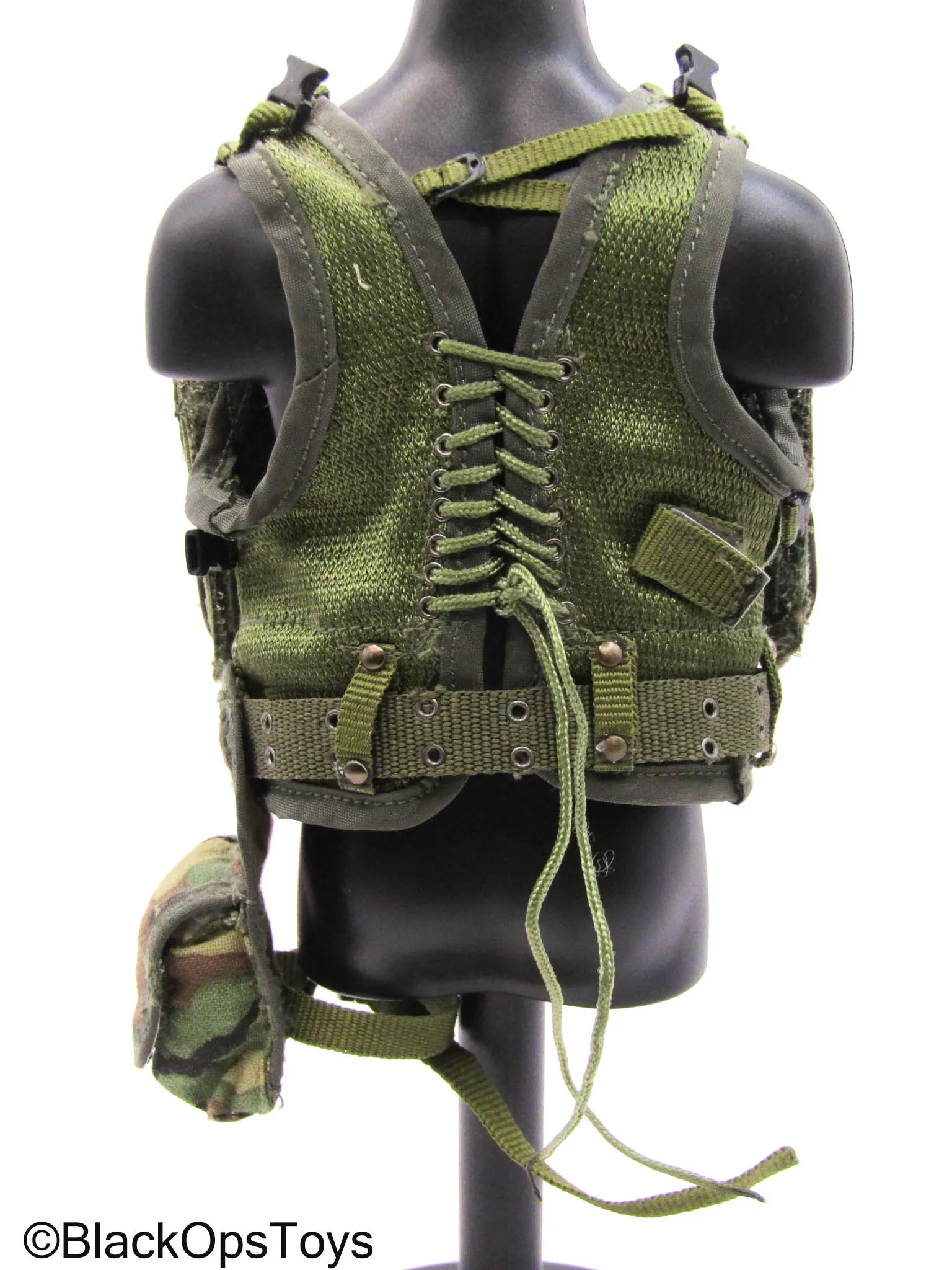 Woodland Camo Combat Vest w/Drop Leg Pouch