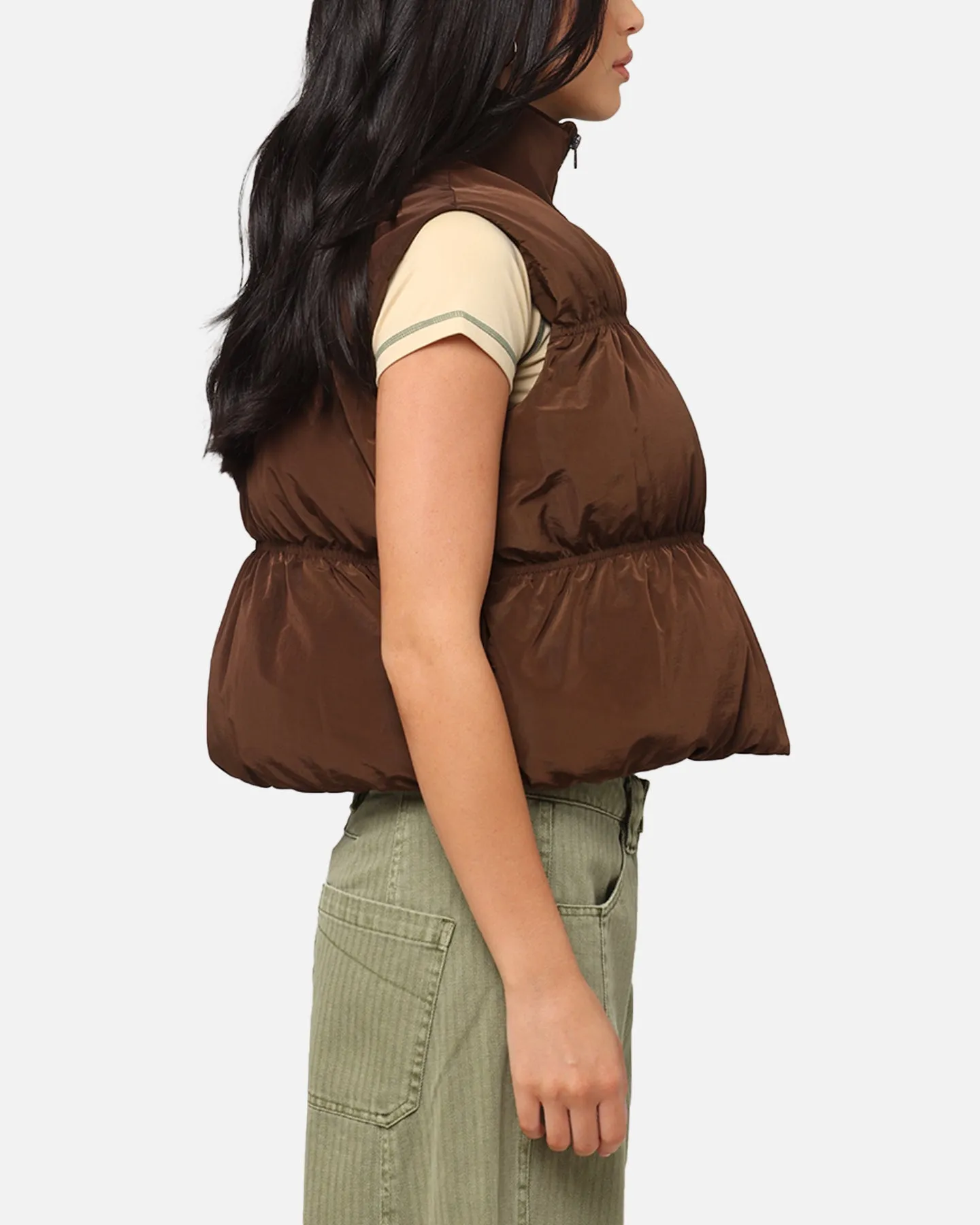 XXIII Women's Primal Oversized Puffer Vest Chocolate