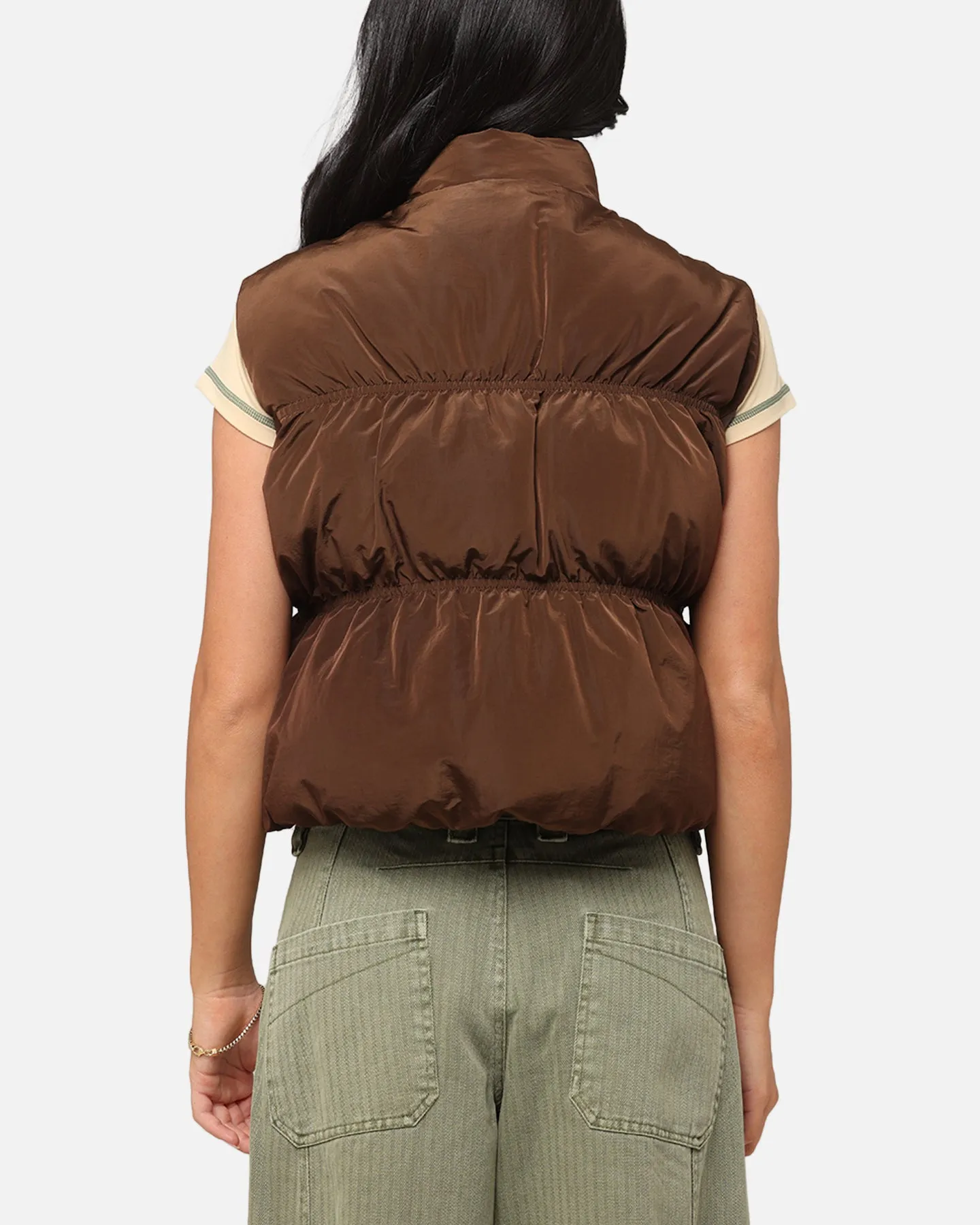 XXIII Women's Primal Oversized Puffer Vest Chocolate